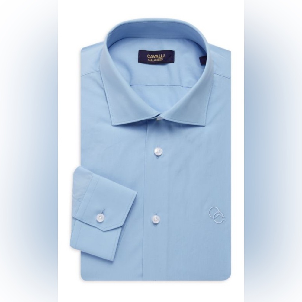 Cavalli Class Comfort Fit Light Blue Men's Shirt